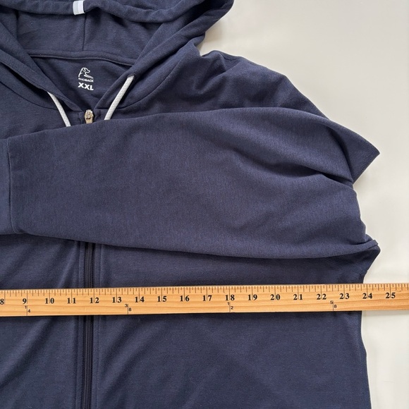 RHOBACK Women's Navy Blue Tempo Performance Full-Zip Hoodie Size XXL, EUC - Picture 7 of 8